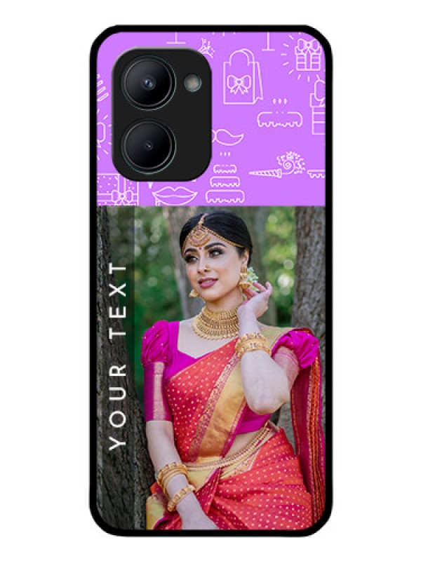 Custom Realme C33 Custom Glass Mobile Case - Birthday Icons Design