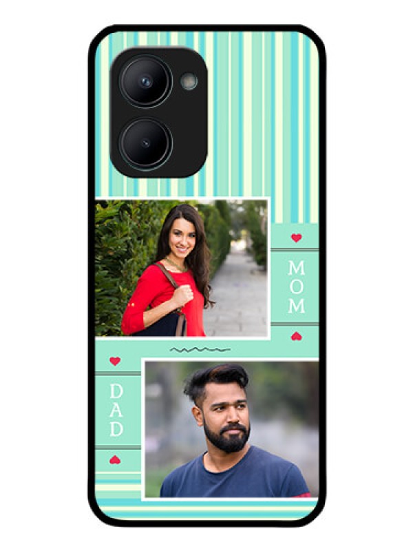 Custom Realme C33 Custom Glass Phone Case - Mom & Dad Pic Design