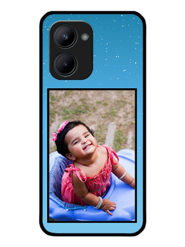 Custom Realme C33 Custom Glass Mobile Case - Wave Pattern Colorful Design