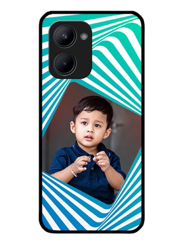 Custom Realme C33 Personalized Glass Phone Case - Abstract Spiral Design