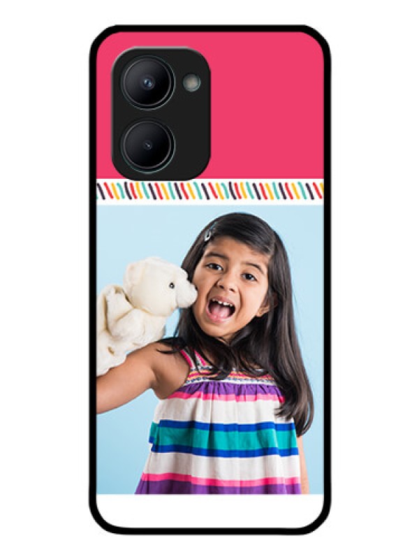 Custom Realme C33 Personalized Glass Phone Case - Line art design