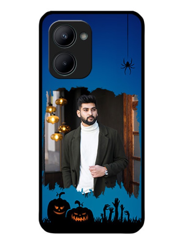 Custom Realme C33 Photo Printing on Glass Case - with pro Halloween design