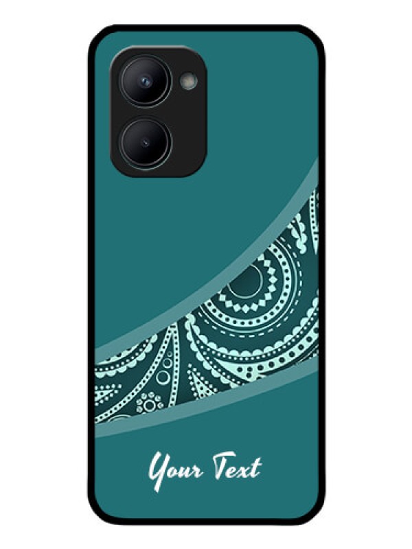 Custom Realme C33 Photo Printing on Glass Case - semi visible floral Design