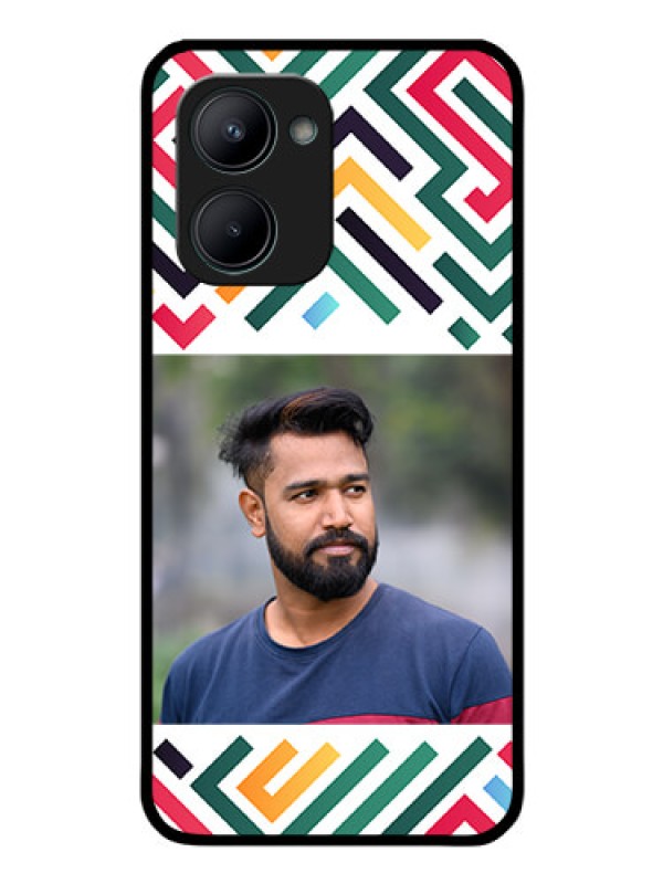 Custom Realme C33 Personalized Glass Phone Case - Colorful Maze Pattern Design