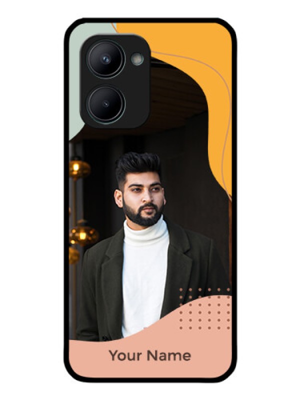 Custom Realme C33 Personalized Glass Phone Case - Tri-coloured overlay design