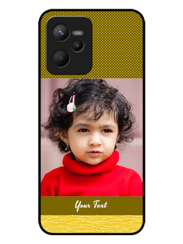 Custom Realme C35 Custom Glass Phone Case - Simple Green Color Design