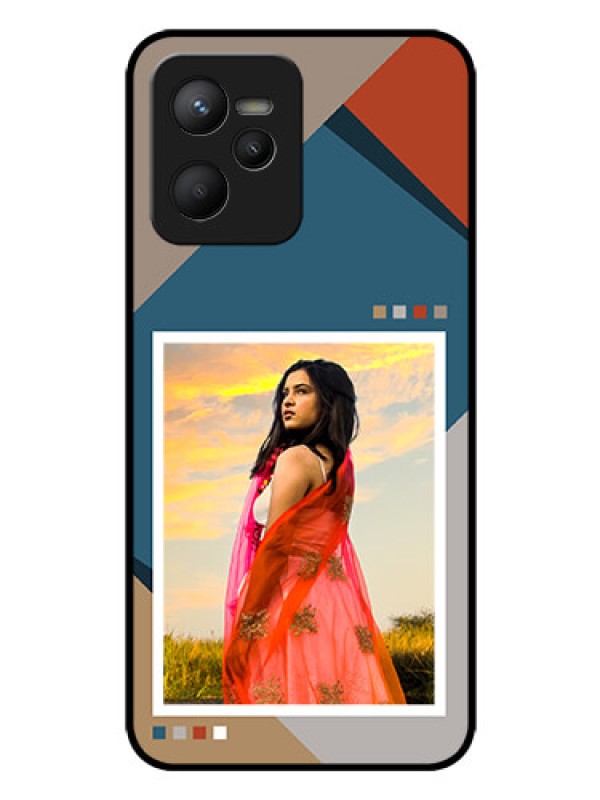 Custom Realme C35 Personalized Glass Phone Case - Retro color pallet Design