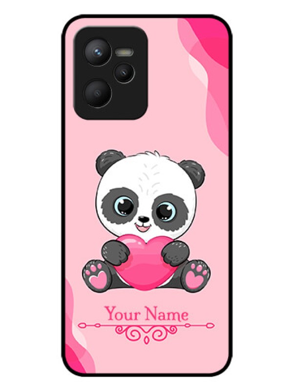 Custom Realme C35 Custom Glass Mobile Case - Cute Panda Design