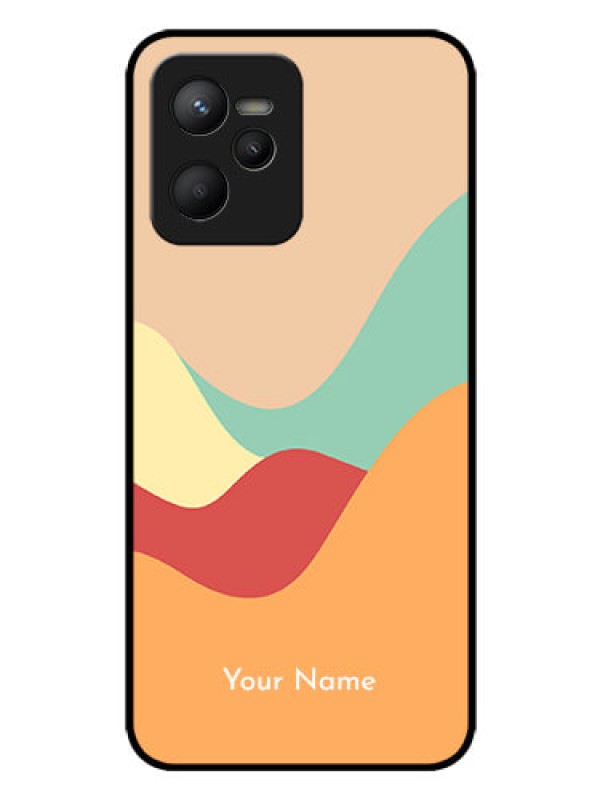 Custom Realme C35 Personalized Glass Phone Case - Ocean Waves Multi-colour Design
