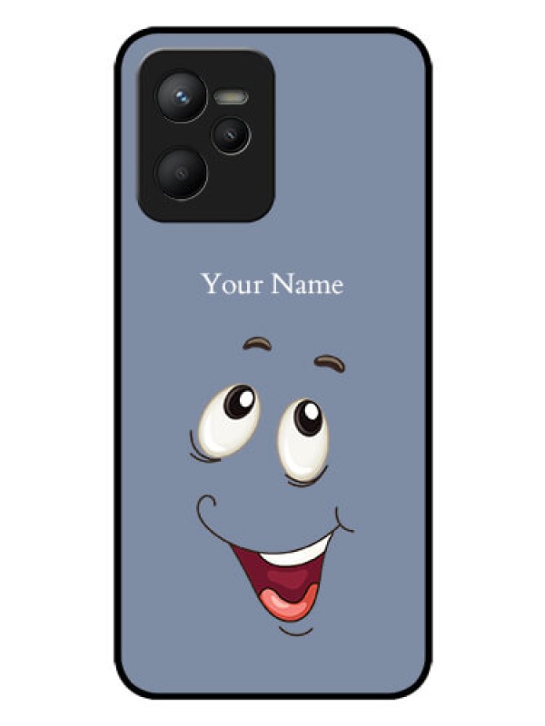 Custom Realme C35 Photo Printing on Glass Case - Laughing Cartoon Face Design