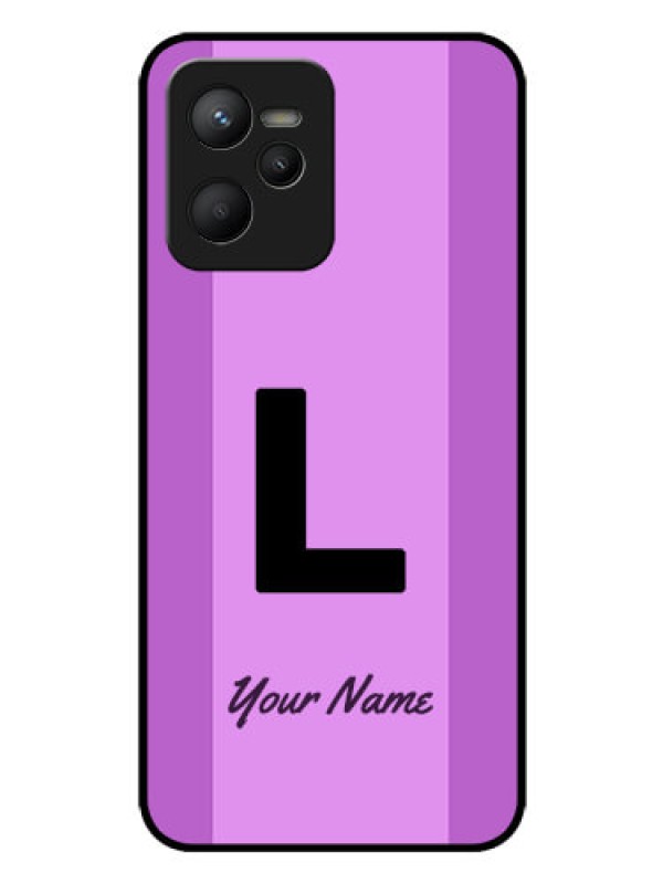Custom Realme C35 Custom Glass Phone Case - Tricolor custom text Design