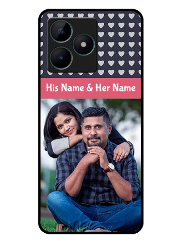 Custom Realme C51 Custom Glass Mobile Case - Love Symbols Design