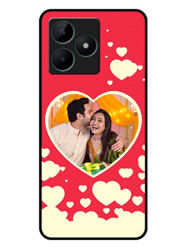 Custom Realme C51 Custom Glass Mobile Case - Love Symbols Phone Cover Design