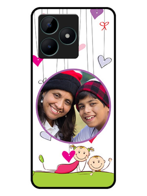 Custom Realme C51 Photo Printing on Glass Case - Cute Kids Phone Case Design