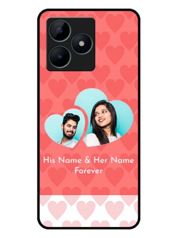 Custom Realme C51 Personalized Glass Phone Case - Couple Pic Upload Design