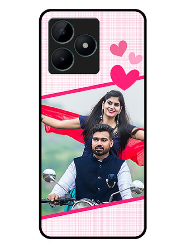Custom Realme C51 Custom Glass Phone Case - Love Shape Heart Design