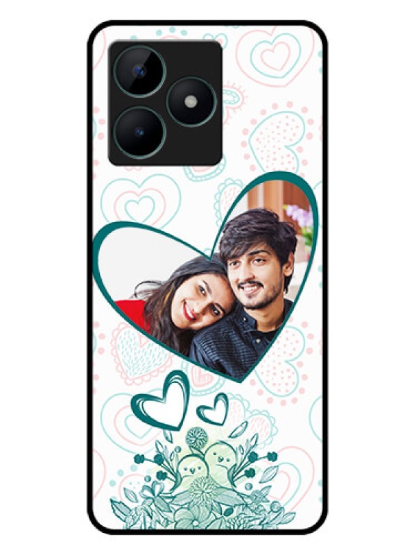 Custom Realme C51 Photo Printing on Glass Case - Premium Couple Design