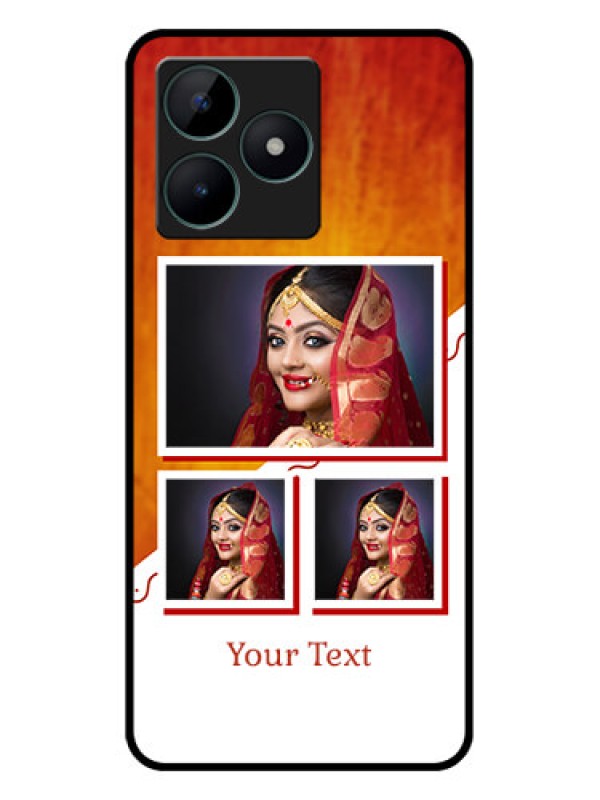 Custom Realme C51 Custom Glass Phone Case - Wedding Memories Design