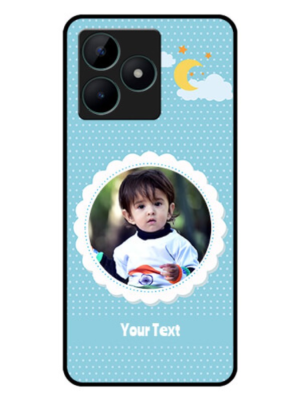 Custom Realme C51 Personalised Glass Phone Case - Violet Pattern Design