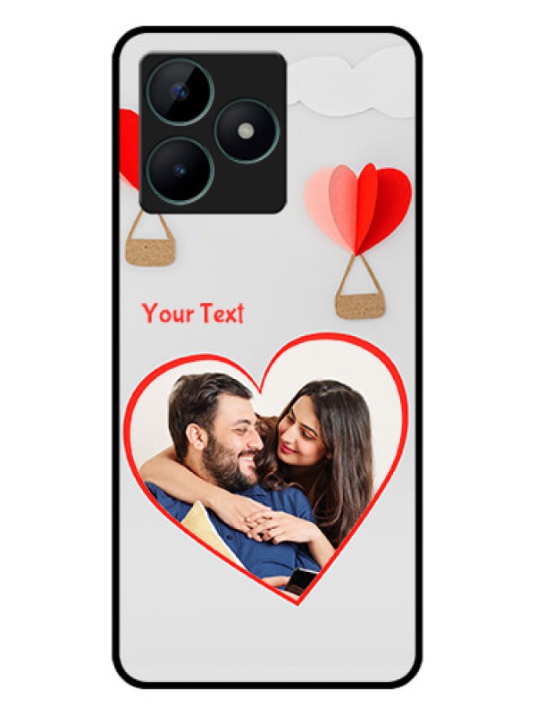 Custom Realme C51 Custom Glass Mobile Case - Parachute Love Design