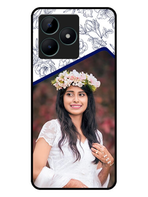 Custom Realme C51 Personalized Glass Phone Case - Premium Floral Design