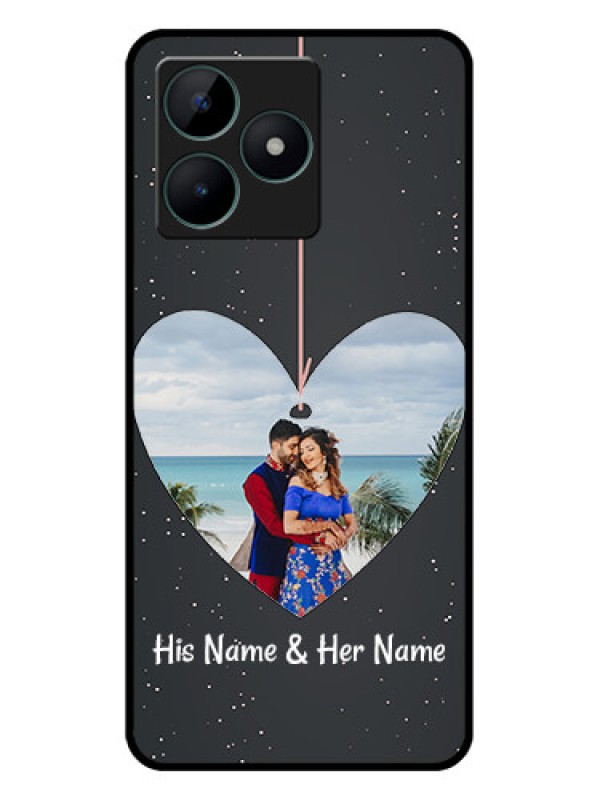 Custom Realme C51 Custom Glass Phone Case - Hanging Heart Design
