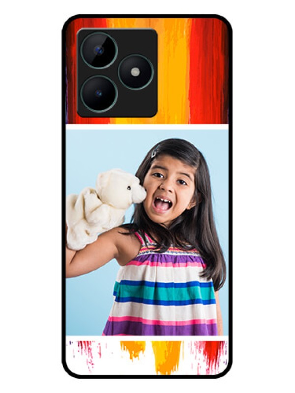 Custom Realme C51 Personalized Glass Phone Case - Multi Color Design