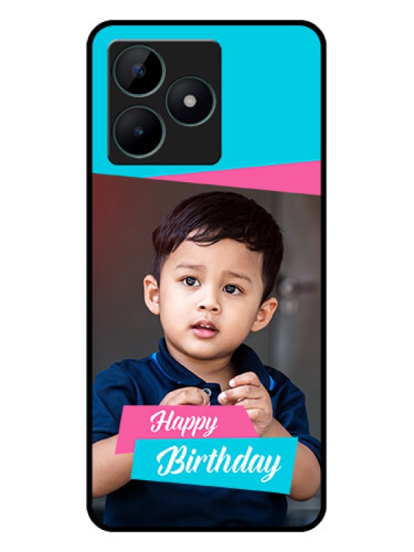 Custom Realme C51 Personalized Glass Phone Case - Image Holder with 2 Color Design