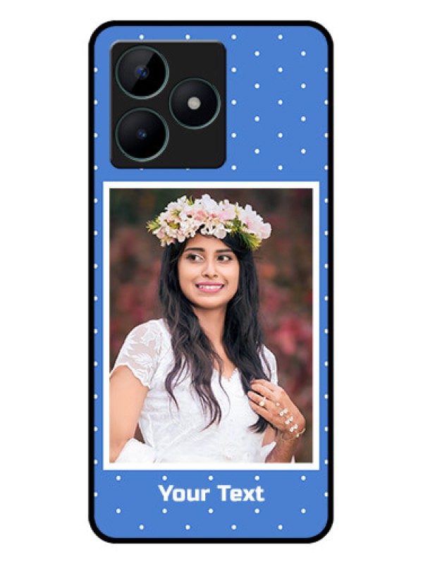 Custom Realme C51 Photo Printing on Glass Case - Polka dots design