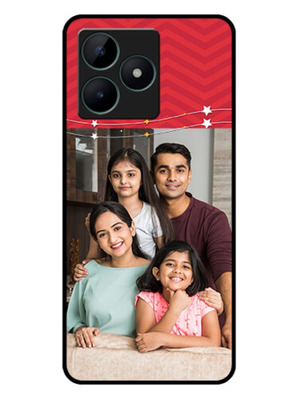 Custom Realme C51 Personalized Glass Phone Case - Happy Family Design