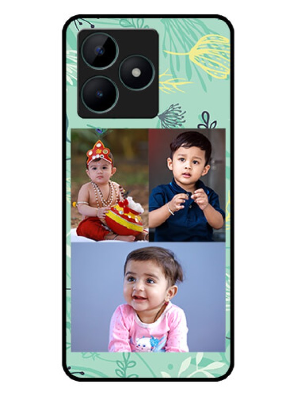 Custom Realme C51 Photo Printing on Glass Case - Forever Family Design
