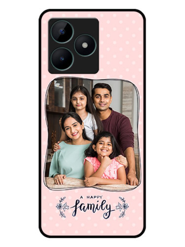Custom Realme C51 Custom Glass Phone Case - Family with Dots Design
