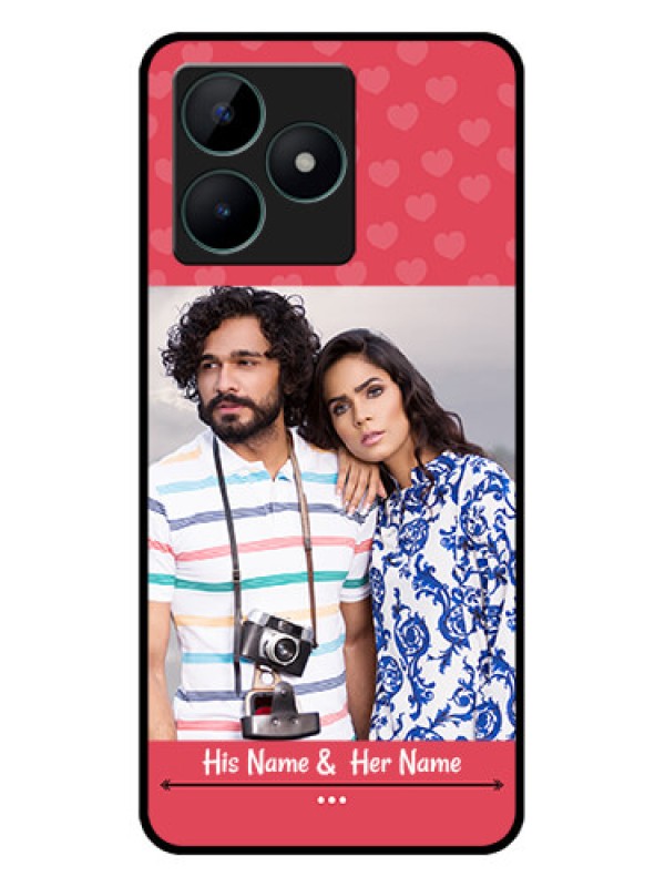 Custom Realme C51 Photo Printing on Glass Case - Simple Love Design