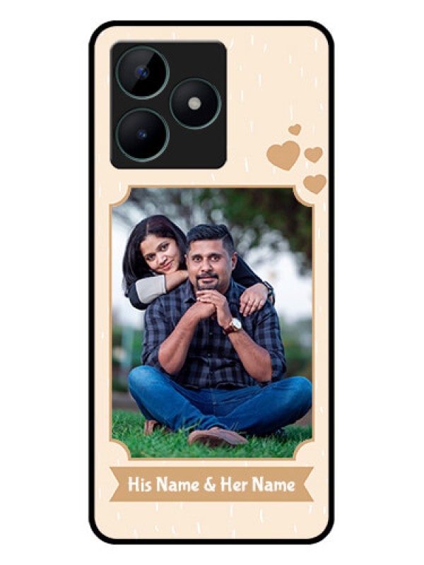 Custom Realme C51 Custom Glass Phone Case - with confetti love design