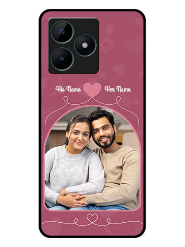 Custom Realme C51 Photo Printing on Glass Case - Love Floral Design