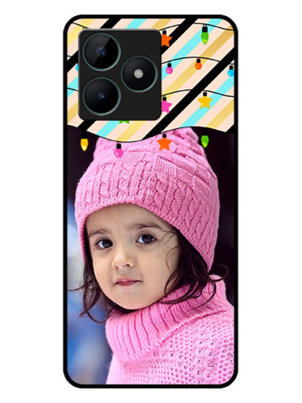 Custom Realme C51 Custom Glass Mobile Case - Lights Hanging Design