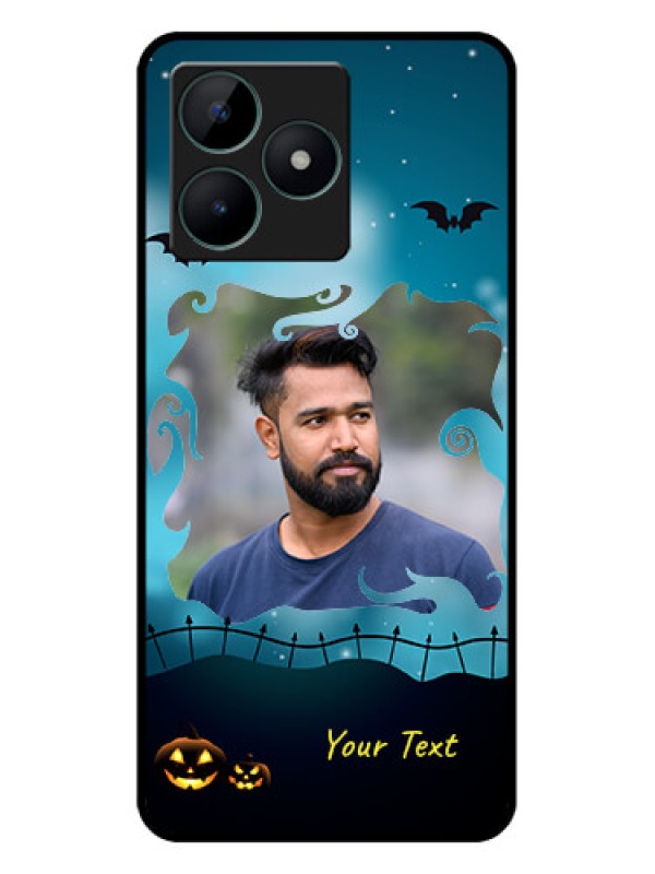 Custom Realme C51 Custom Glass Phone Case - Halloween frame design
