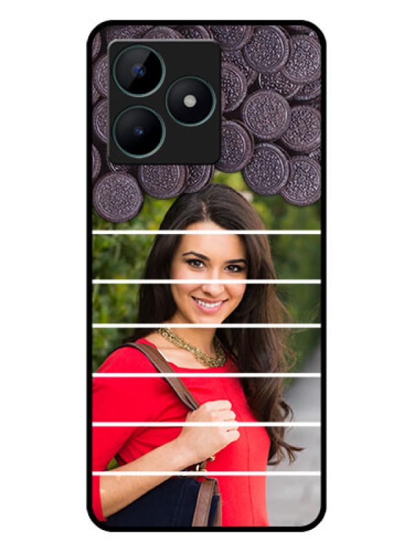 Custom Realme C51 Custom Glass Phone Case - with Oreo Biscuit Design