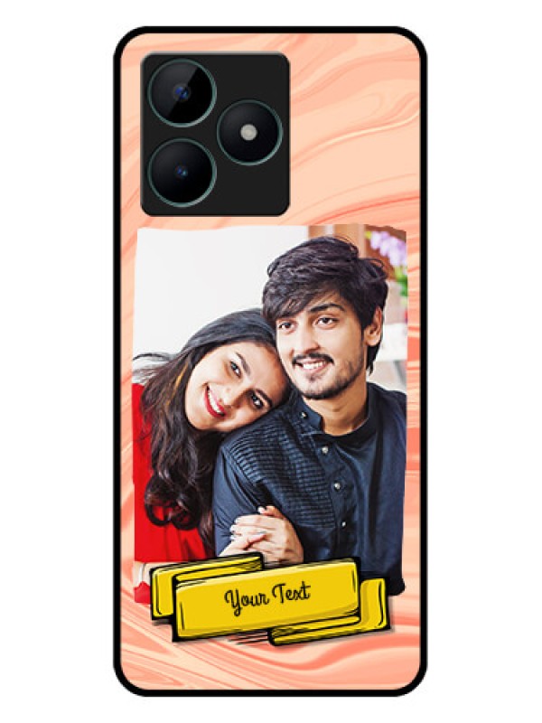 Custom Realme C51 Personalized Glass Phone Case - Marble Texture Design