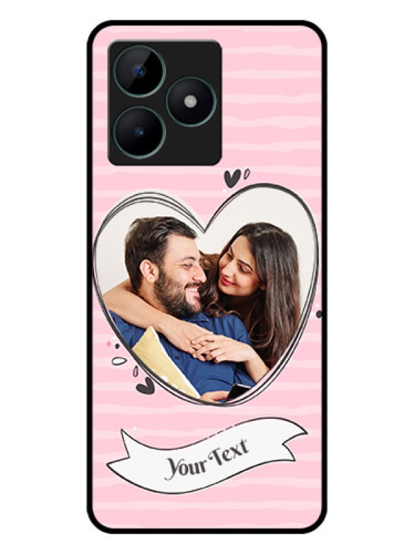 Custom Realme C51 Custom Glass Phone Case - Vintage Heart Design