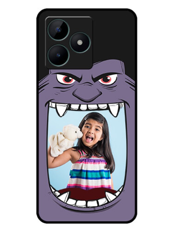 Custom Realme C51 Custom Glass Phone Case - Angry Monster Design