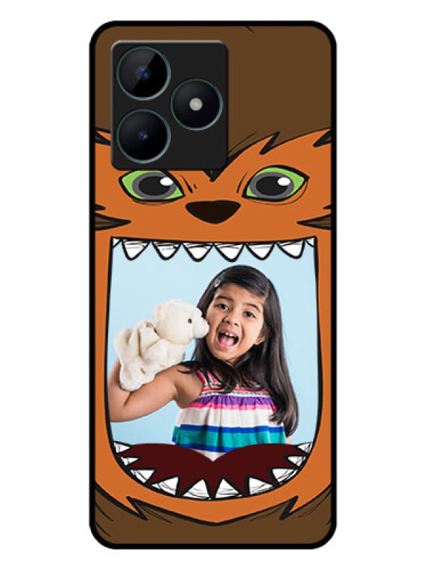 Custom Realme C51 Photo Printing on Glass Case - Owl Monster Back Case Design