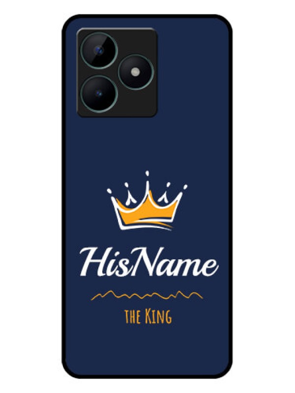 Custom Realme C51 Glass Phone Case King with Name
