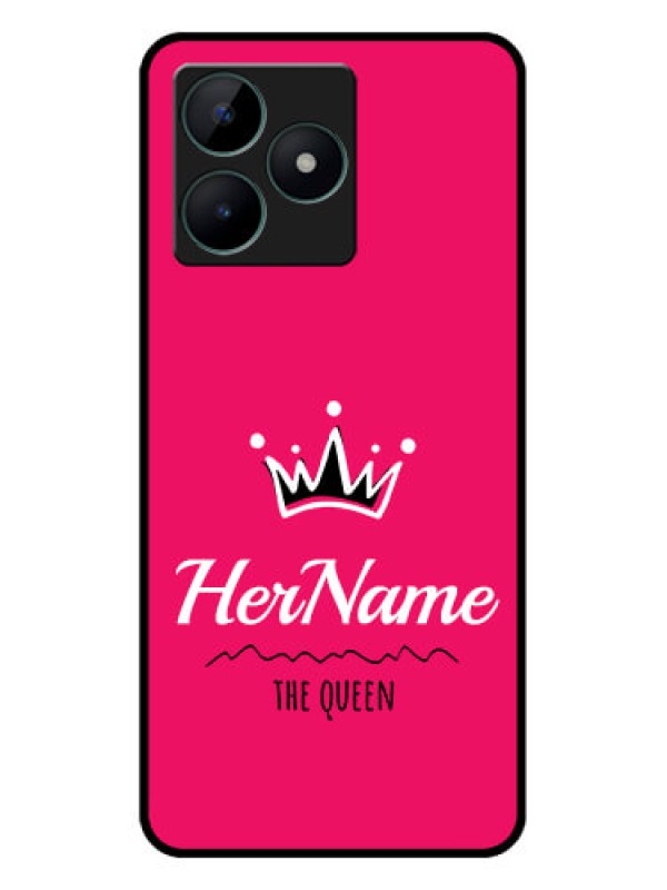 Custom Realme C51 Glass Phone Case Queen with Name