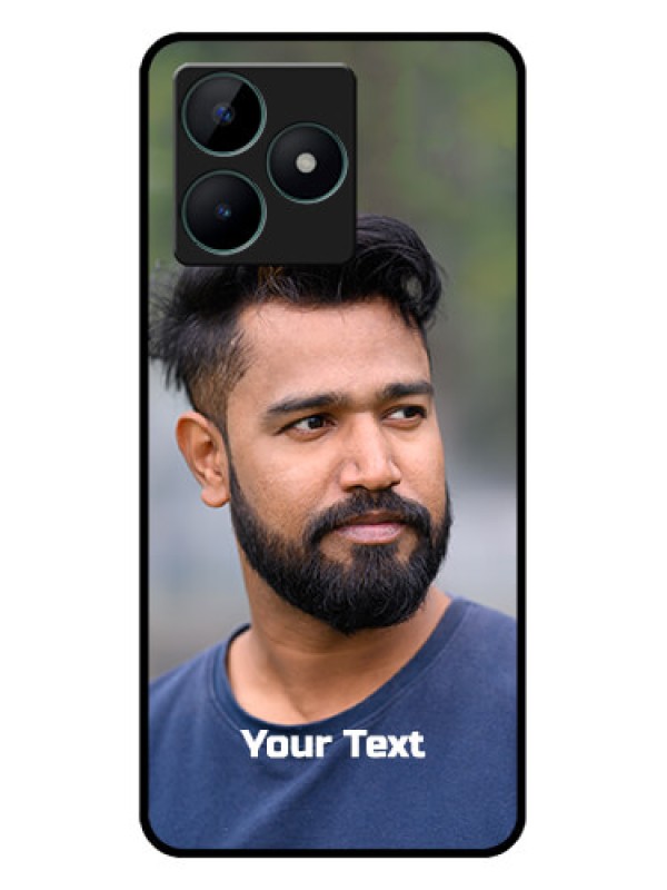 Custom Realme C51 Glass Mobile Cover: Photo with Text