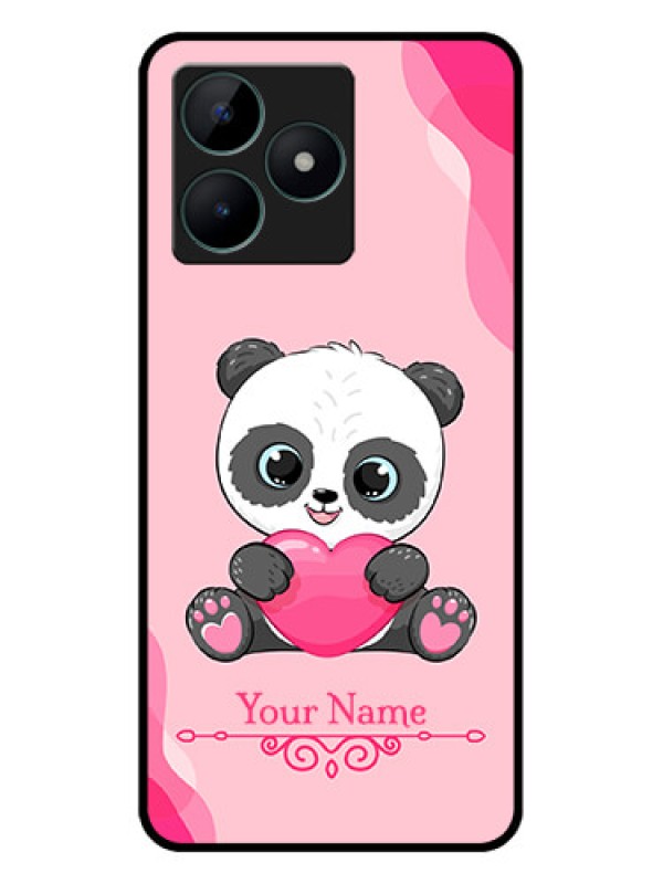 Custom Realme C51 Custom Glass Mobile Case - Cute Panda Design