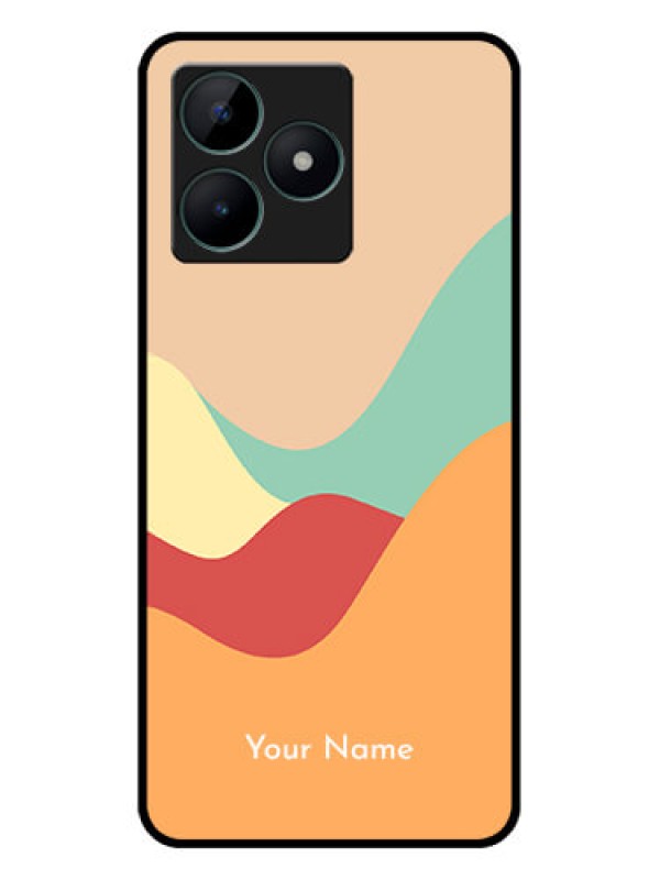 Custom Realme C51 Personalized Glass Phone Case - Ocean Waves Multi-colour Design