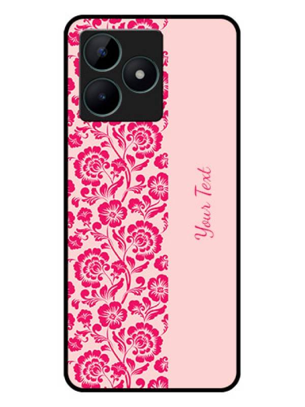 Custom Realme C51 Custom Glass Phone Case - Attractive Floral Pattern Design
