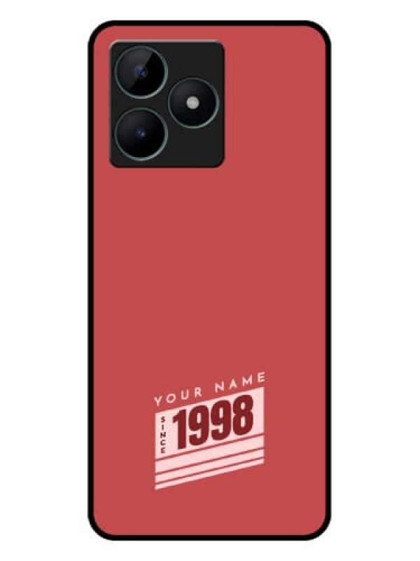Custom Realme C51 Custom Glass Phone Case - Red custom year of birth Design