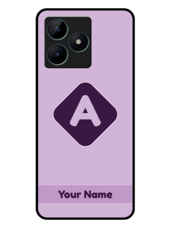 Custom Realme C51 Custom Glass Mobile Case - Custom Letter in curved badge Design